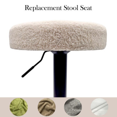 Handmade Boulce Fabric / Teddy Fabric Round Bar Stool seats / Counter Stool Replacement Seat Tops - 2 colours Available