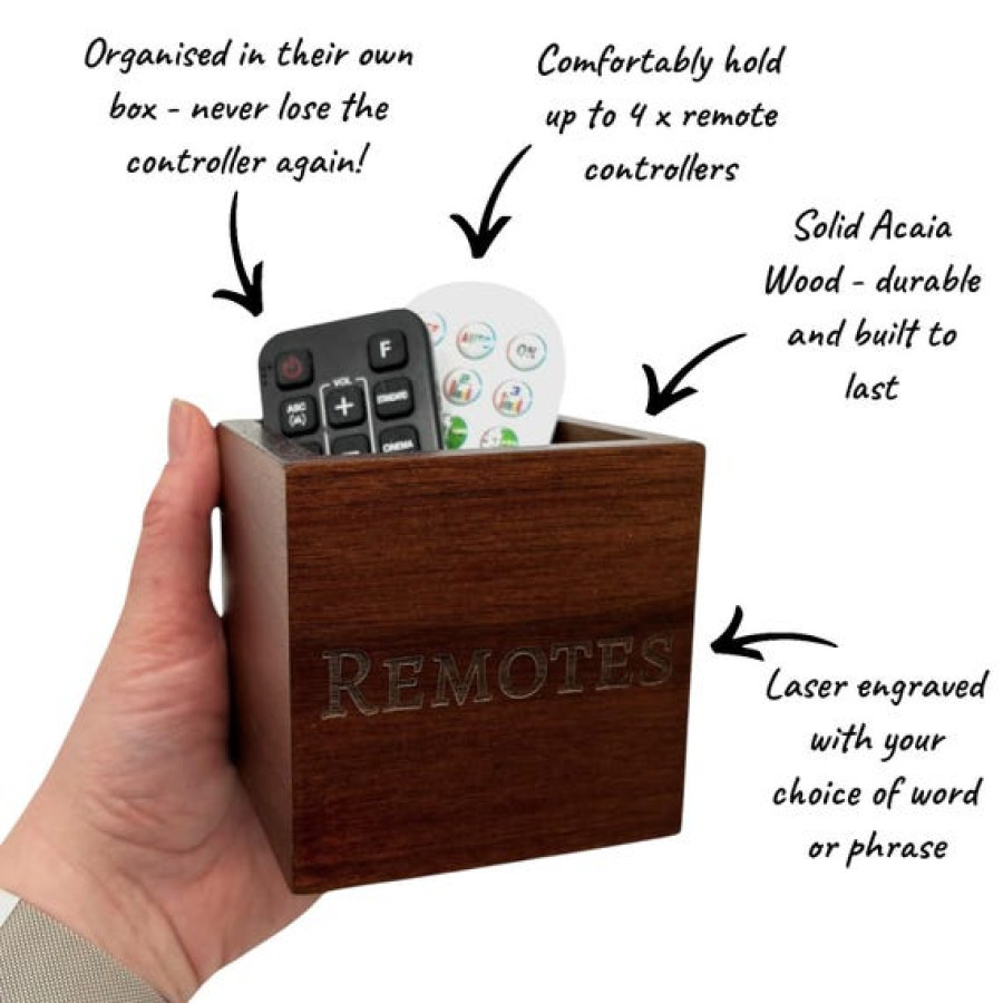 Custom TV Remote Caddy | Engraved Storage Organizer | Personalized Holder 2