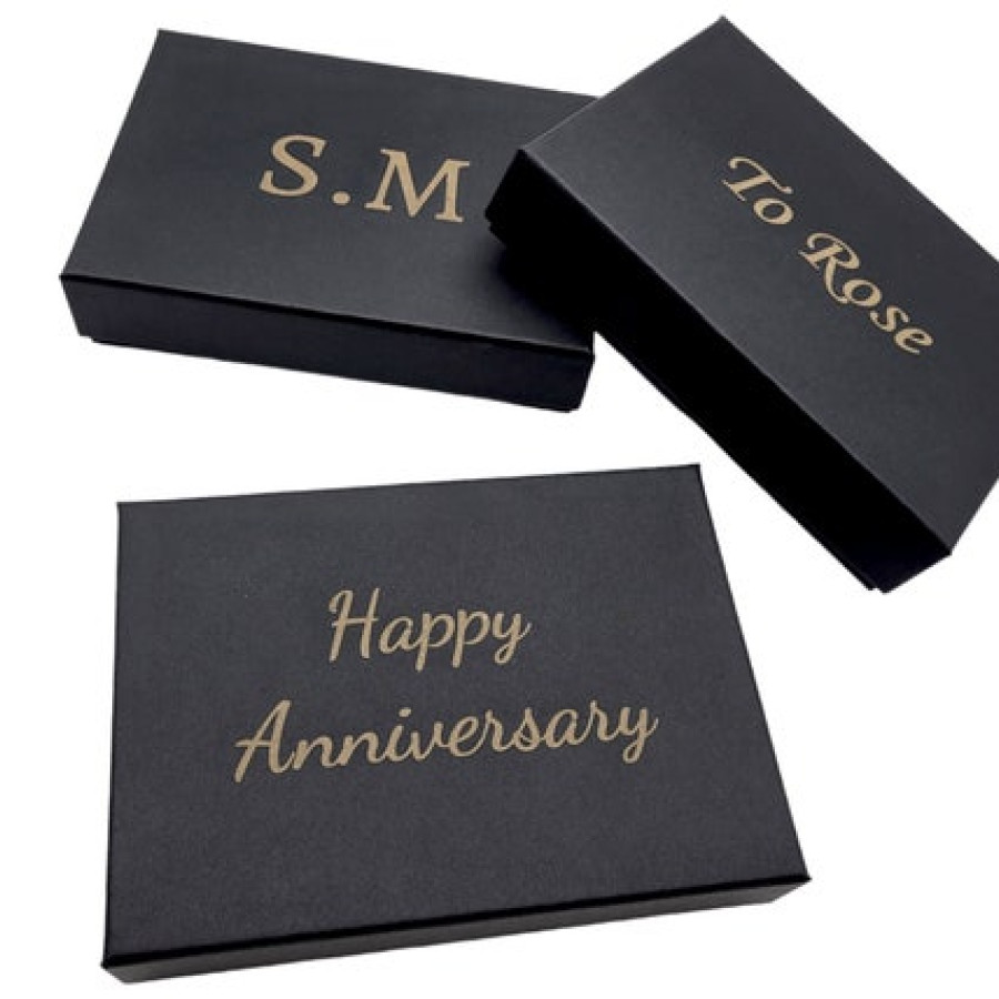 Customised engraved black gift boxes | Ideal for jewelry and other small gifts | Personalised gift boxes