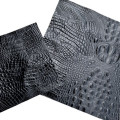 Genuine leather | embossed crocodile 'look' leather | Black crocodile croc embossed cowhide leather |  Croc Saddle