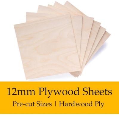 Pre-cut Hardwood plywood sheets, 12mm thick, perfect for craft projects