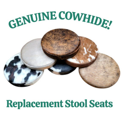 Genuine Cowhide Replacement Round 14" Stool Seat