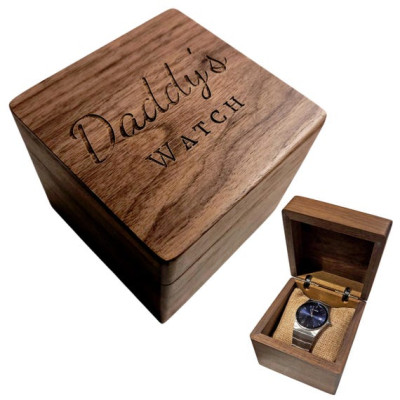 Wooden Watch Box with Custom Engraving | Personalised Gift | Custom Watch Storage