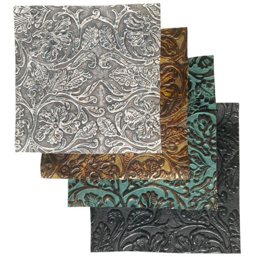 Genuine Cowboy Tool Embossed Leather | Metallic Leather | Various Sizes