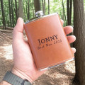 Customisable PU Leather & Stainless-Steel Hip Flask | Best man Groomsman Gift