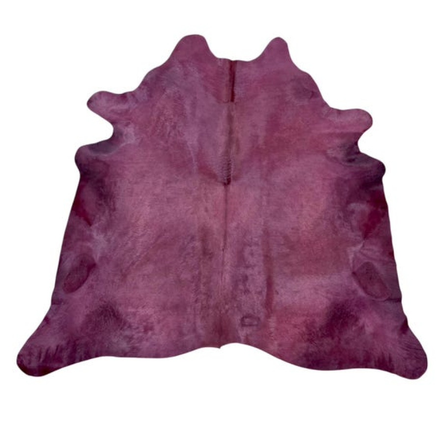 Violet Dyed Genuine Cowhide Rug | Mulled Wine Violet Tone | Unique Rug | Hair on Hide