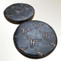 Longhorn Embossed Leather Replacement Stool Seats | For Bar or Countertop