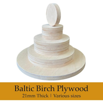 Baltic Birch Plywood circles | 21mm thick | CNC cut and sanded | Various sizes
