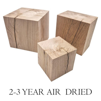 White Oak Blocks for DIY Projects, Air Dried Hardwood Door Stop Riser Block