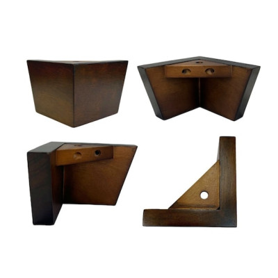 Square Solid Wood Furniture Legs (Set of 4) | Walnut or Black, 3.7" Tall