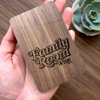 Laser Engraved Hardwood Business Card Holder – Personalized Gift