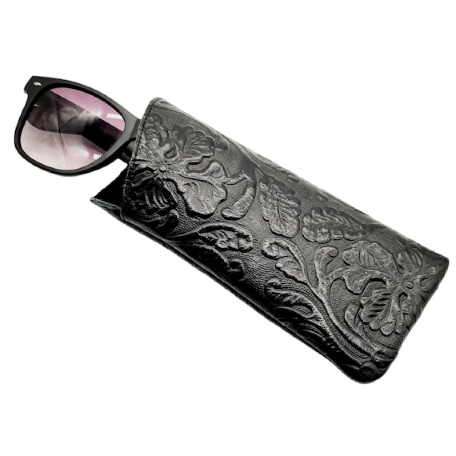Tooled Leather Sunglasses Sleeve made using genuine leather