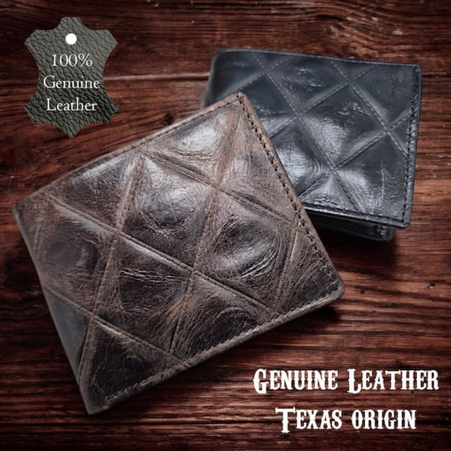 Luxury diamond-stitched leather Wallet | Bi-fold desing | - Available in many styles