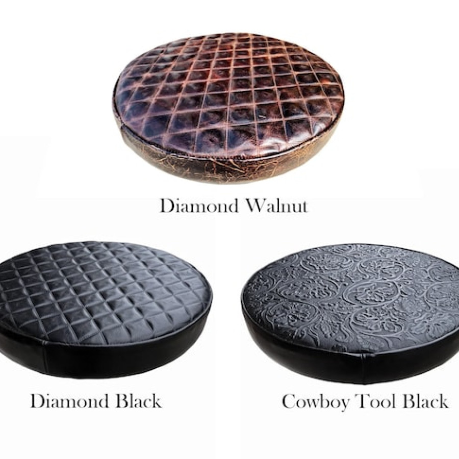 Turquoise Copper Tooled Leather Replacement Stool Seats | For Bar or Countertop 4