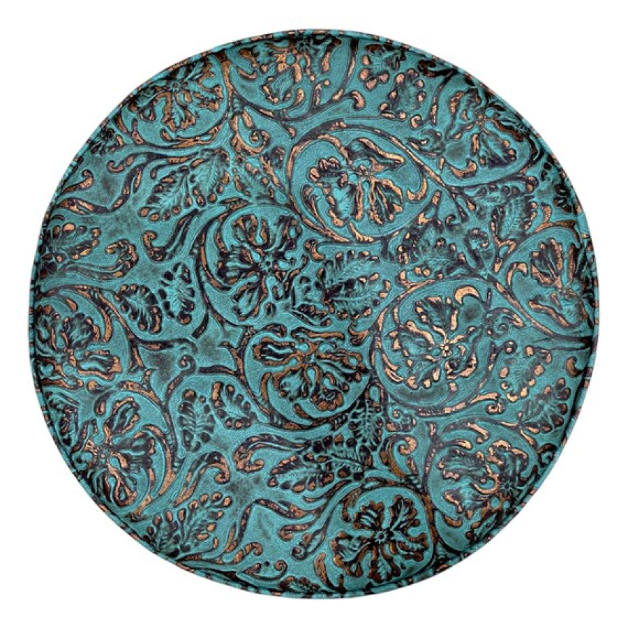 Turquoise Copper Tooled Leather Replacement Stool Seats | For Bar or Countertop 11