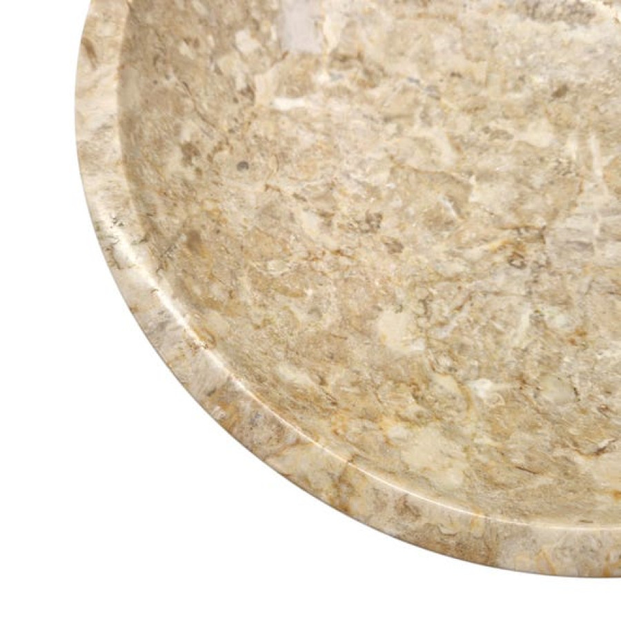 10" Natural marble pedestal bowl in beige or dark grey 4