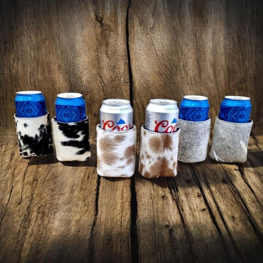 Genuine cowhide and neoprene beer Coosie for 12oz/ 16oz can 1