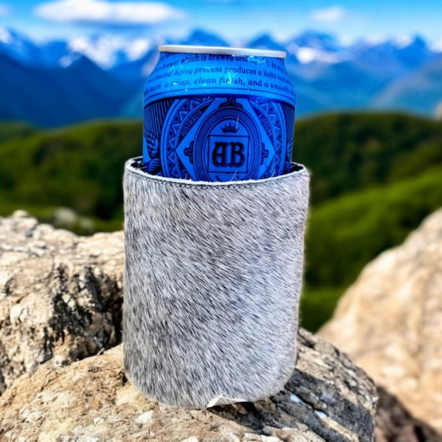 Genuine cowhide and neoprene beer Coosie for 12oz/ 16oz can 3