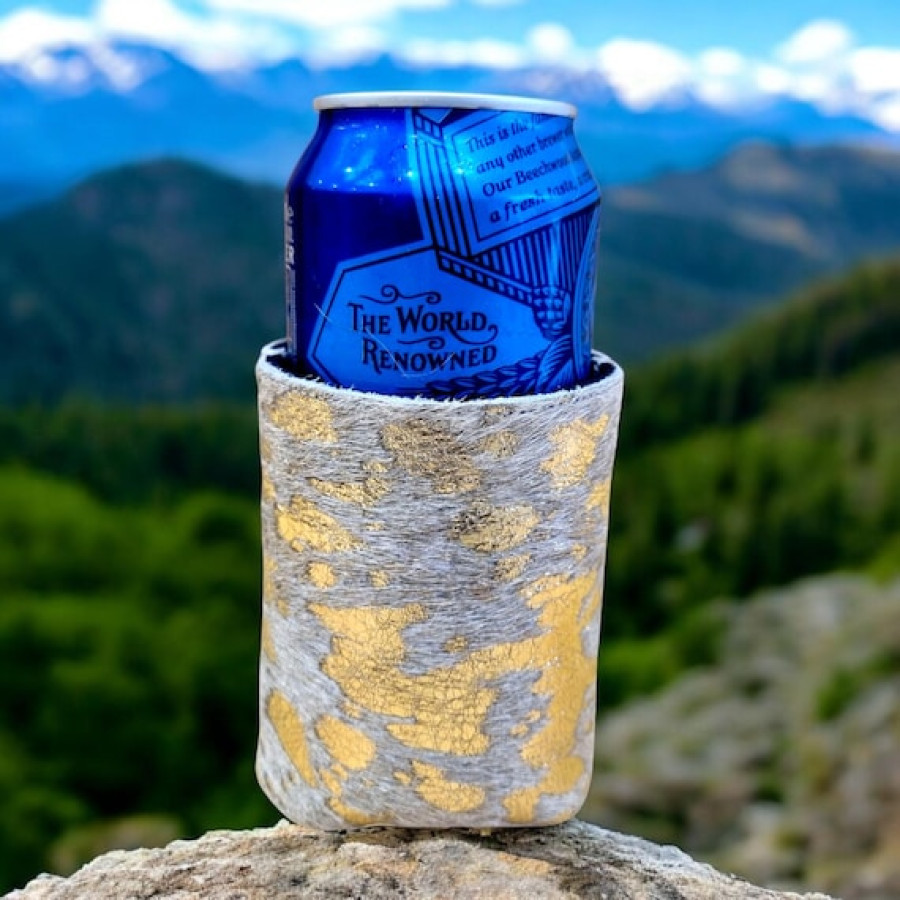 Genuine cowhide and neoprene beer Coosie for 12oz/ 16oz can 4
