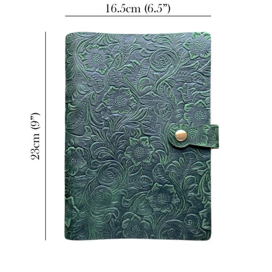 Wildflower Genuine embossed Leather Refillable A5 Notebook Journal 3