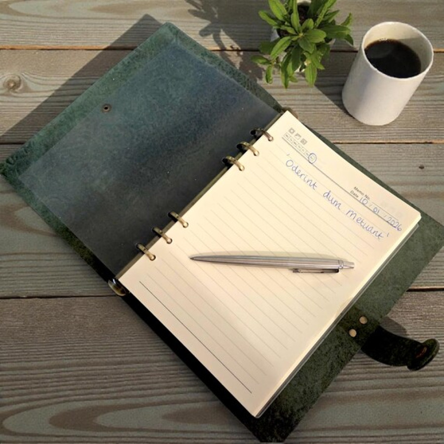 Wildflower Genuine embossed Leather Refillable A5 Notebook Journal 6