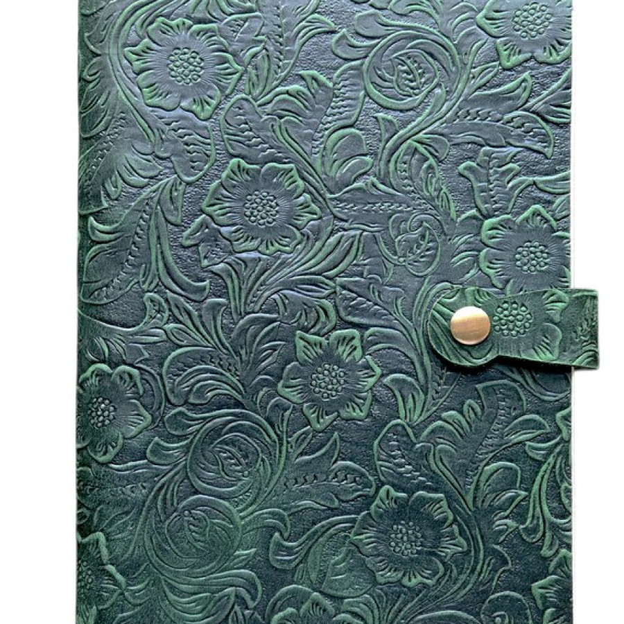 Wildflower Genuine embossed Leather Refillable A5 Notebook Journal 9