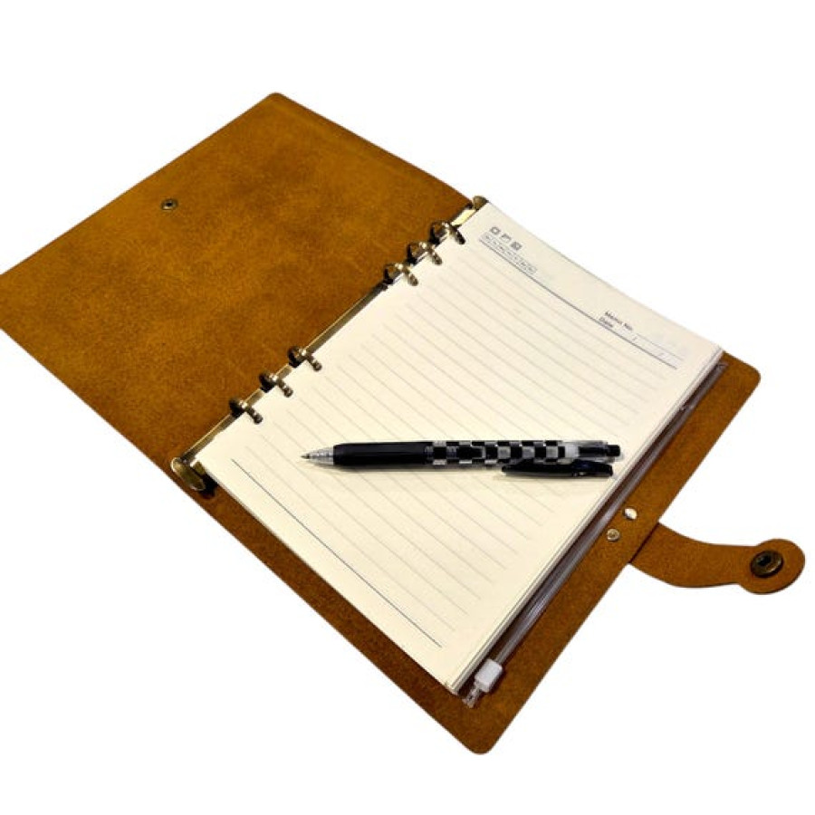 Customised Genuine Distressed Tan Leather Refillable A5 Notebook Journal 10
