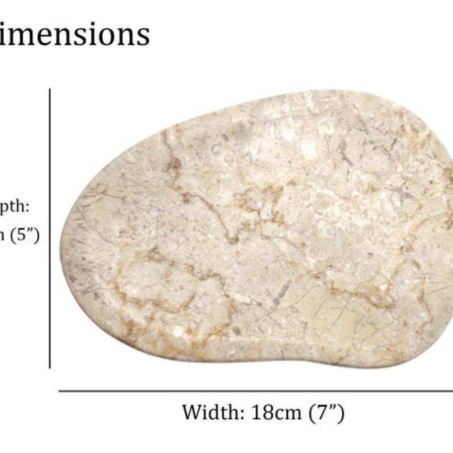 Natural Beige Marble Jewelry Tray Featuring Asymmetric Design 4