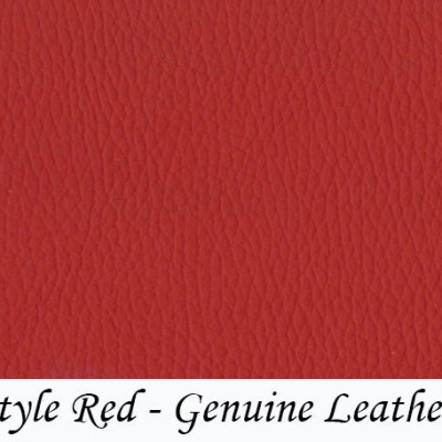 Style Bright Red Genuine Leather - For upholstery / crafts - Various sizes available