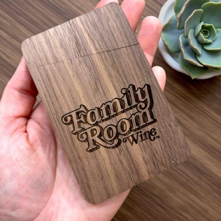Laser Engraved Hardwood Business Card Holder – Personalized Gift
