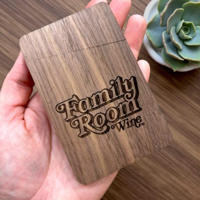 Laser Engraved Hardwood Business Card Holder – Personalized Gift