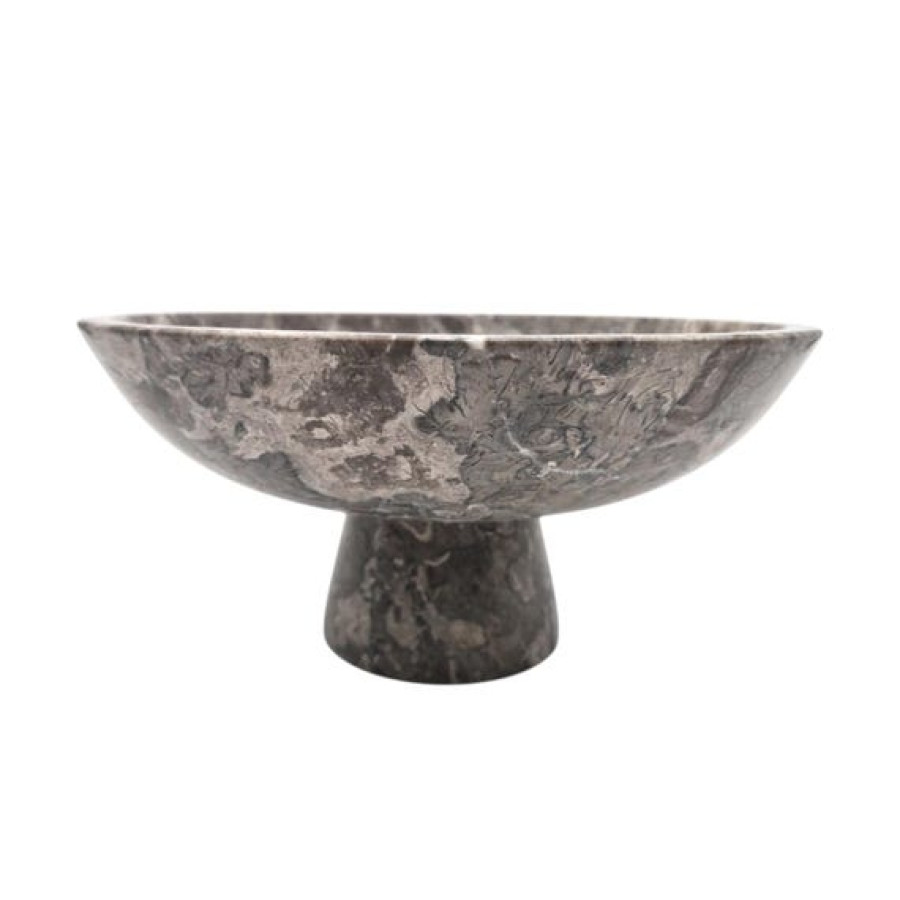 Stunning Large Marble Pedestal bowl | 10" Diameter | In Beige or Grey 3