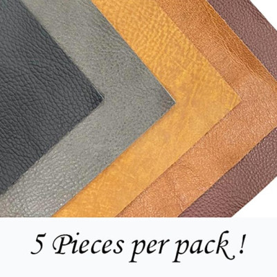 5 PIECES per pack ! Genuine Leather Pieces 8x8" (20x20cm) - Perfect for Arts and Crafts - VARIOUS colours available