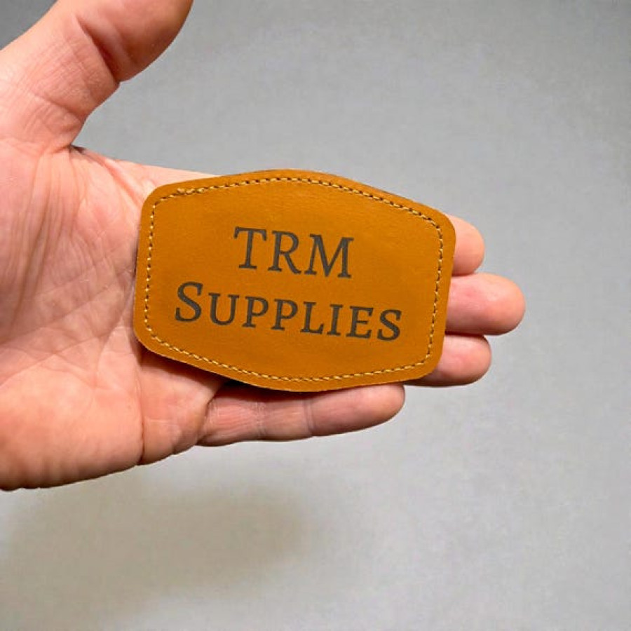 Genuine Leather Customisable Patch | Various Shapes | Add your text or Logo! 2