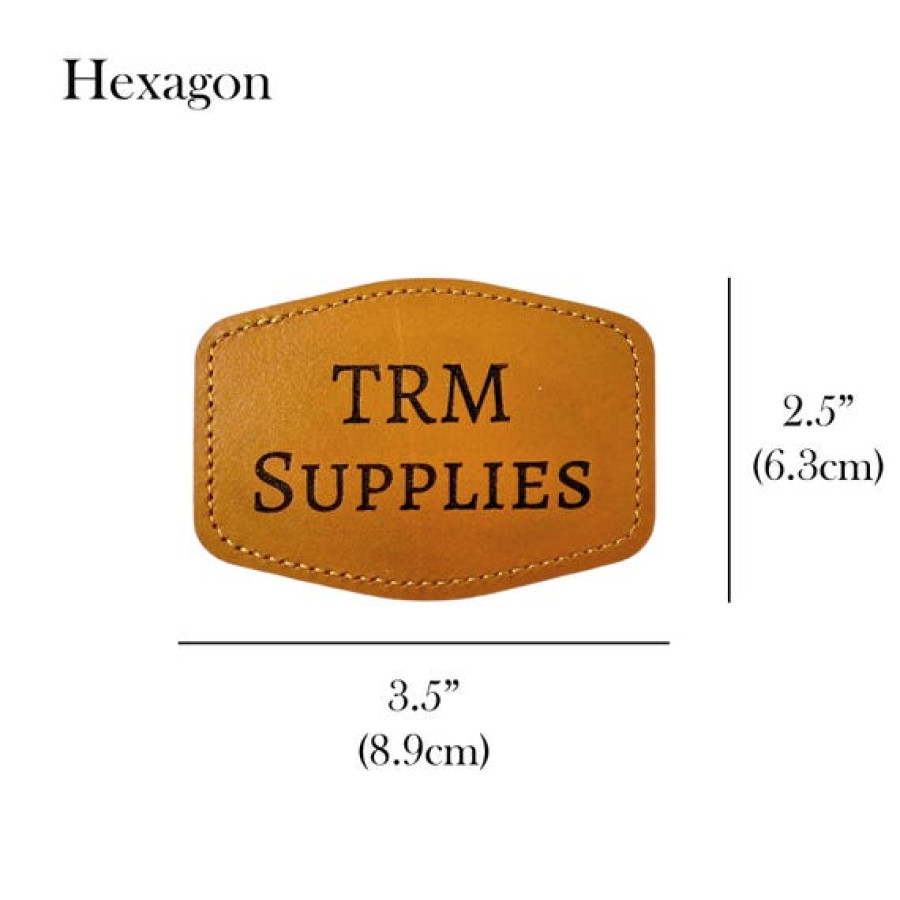 Genuine Leather Customisable Patch | Various Shapes | Add your text or Logo! 5