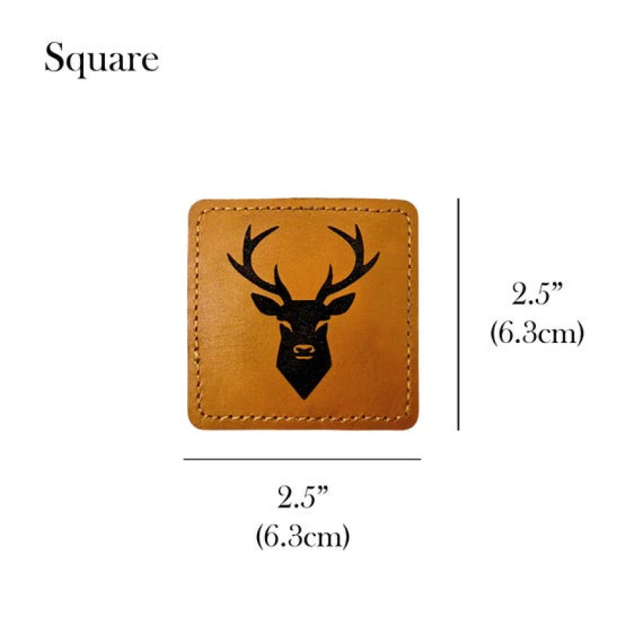 Genuine Leather Customisable Patch | Various Shapes | Add your text or Logo! 7