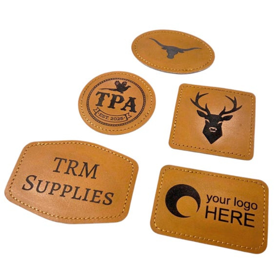 Genuine Leather Customisable Patch | Various Shapes | Add your text or Logo! 9
