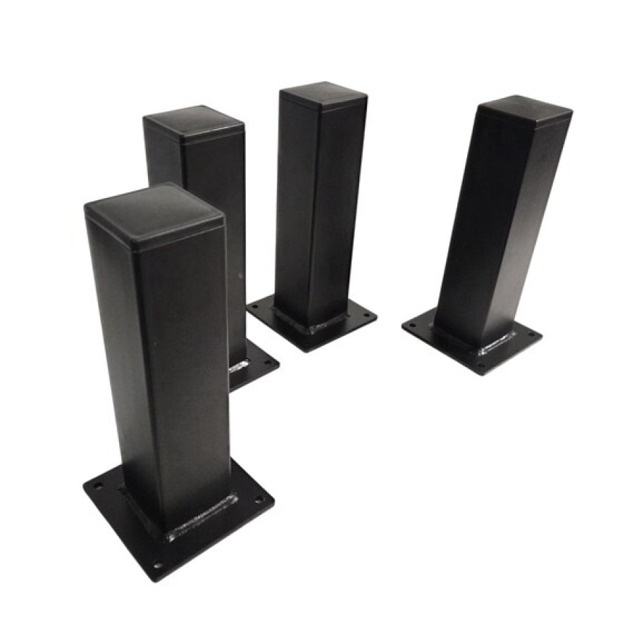 Set of 4 x chunky matte black steel cabinet feet | Short Table legs 1