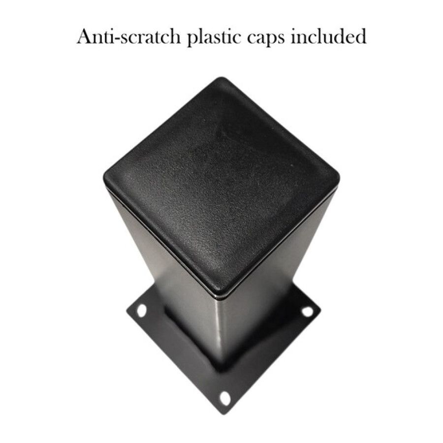 Set of 4 x chunky matte black steel cabinet feet | Short Table legs 5