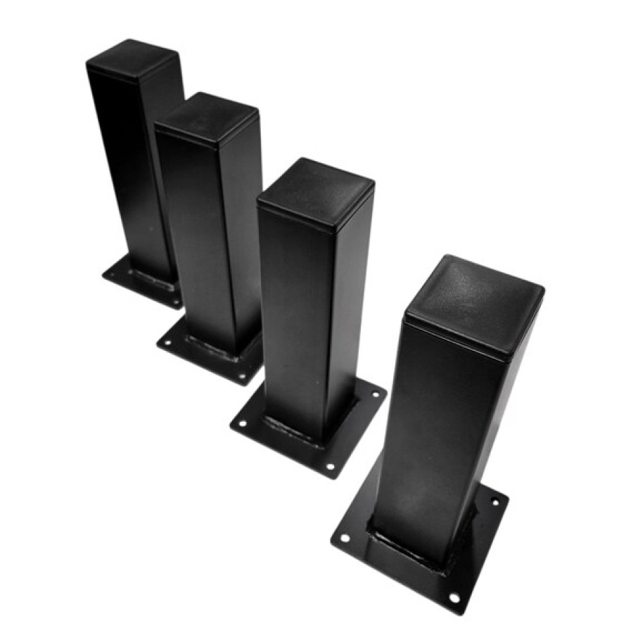 Set of 4 x chunky matte black steel cabinet feet | Short Table legs 7