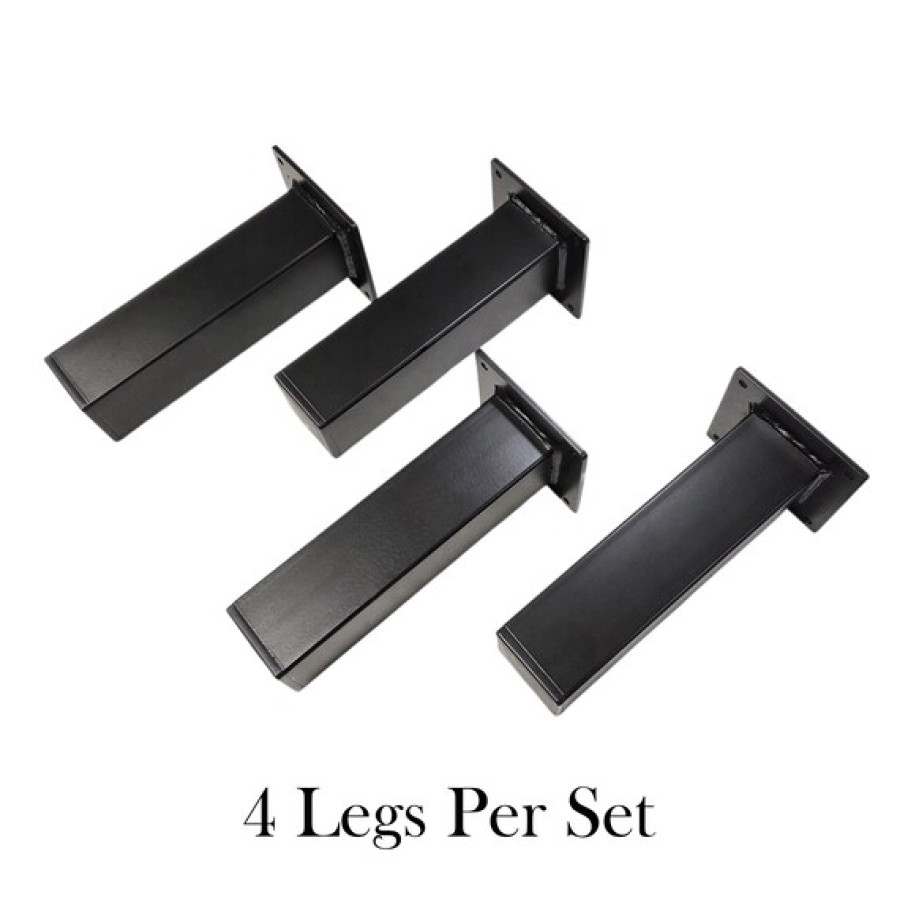 Set of 4 x chunky matte black steel cabinet feet | Short Table legs 11