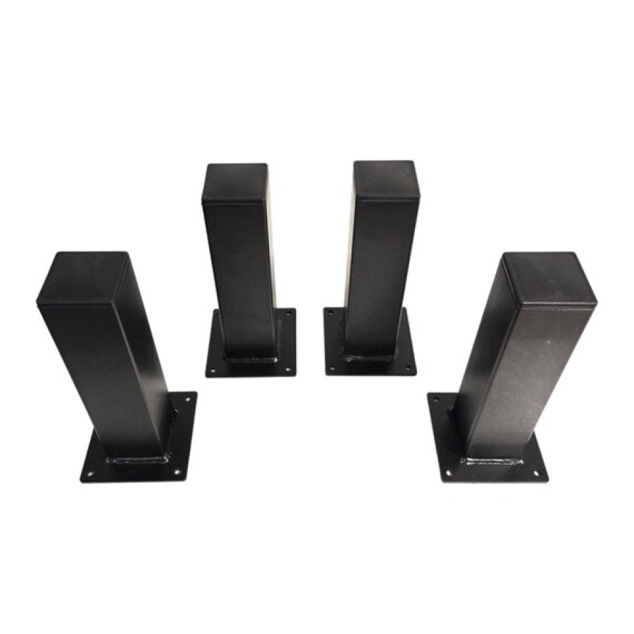 Set of 4 x chunky matte black steel cabinet feet | Short Table legs 12