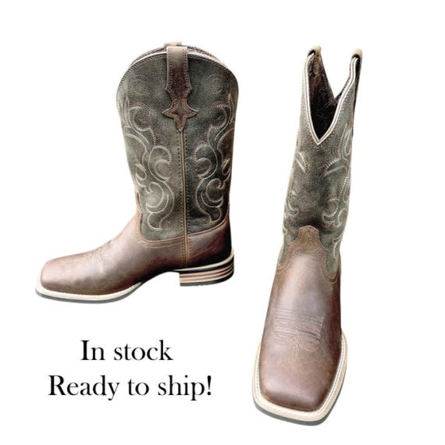 Women's Premium Leather Justin Cowboy Boots | With Square Toe and Welted Rubber Sole 5