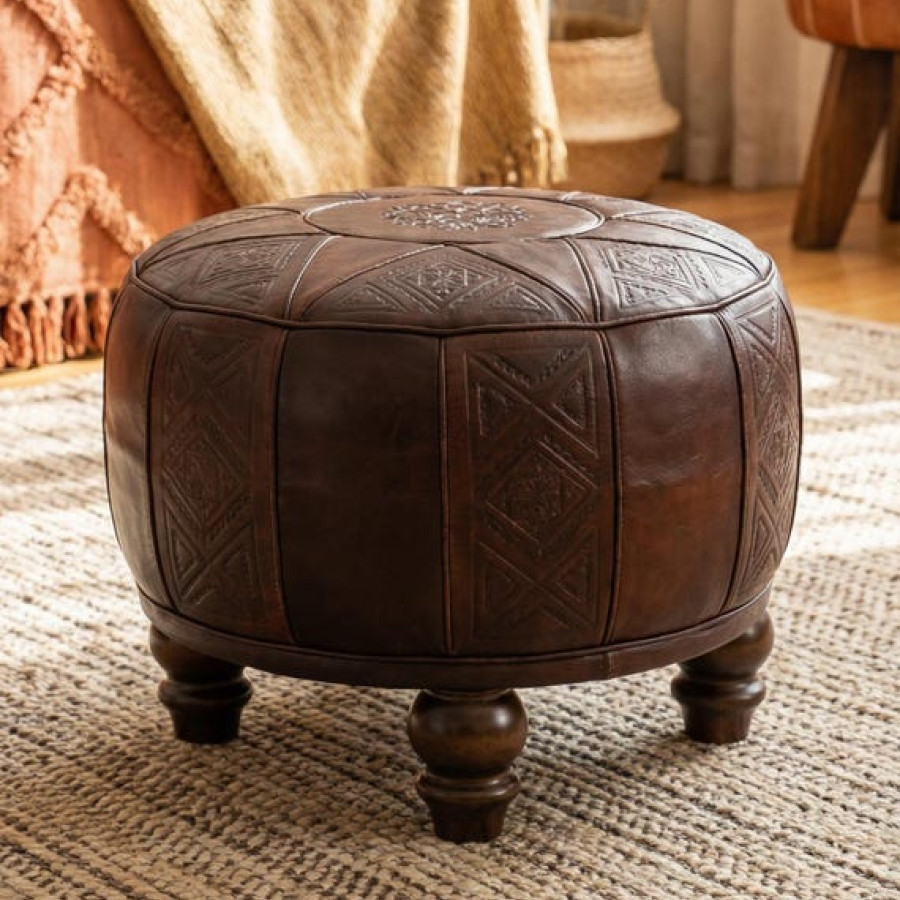 Set of 4 Round Walnut Furniture Legs for Footstools, Cabinets, Ottomans and Chairs 5