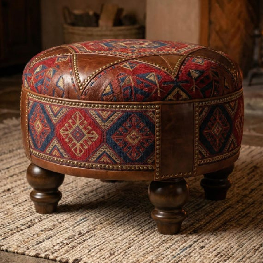 Set of 4 Round Walnut Furniture Legs for Footstools, Cabinets, Ottomans and Chairs 7