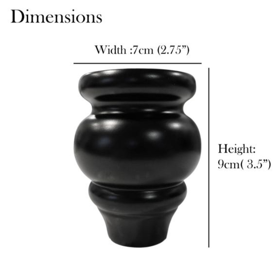 Set of 4 Round Black Furniture Legs for Footstools, Cabinets, Ottomans and Chairs 3