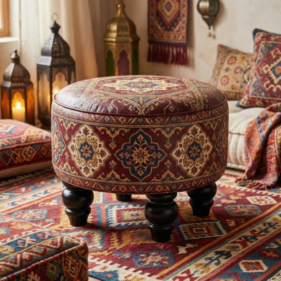 Set of 4 Round Black Furniture Legs for Footstools, Cabinets, Ottomans and Chairs 7