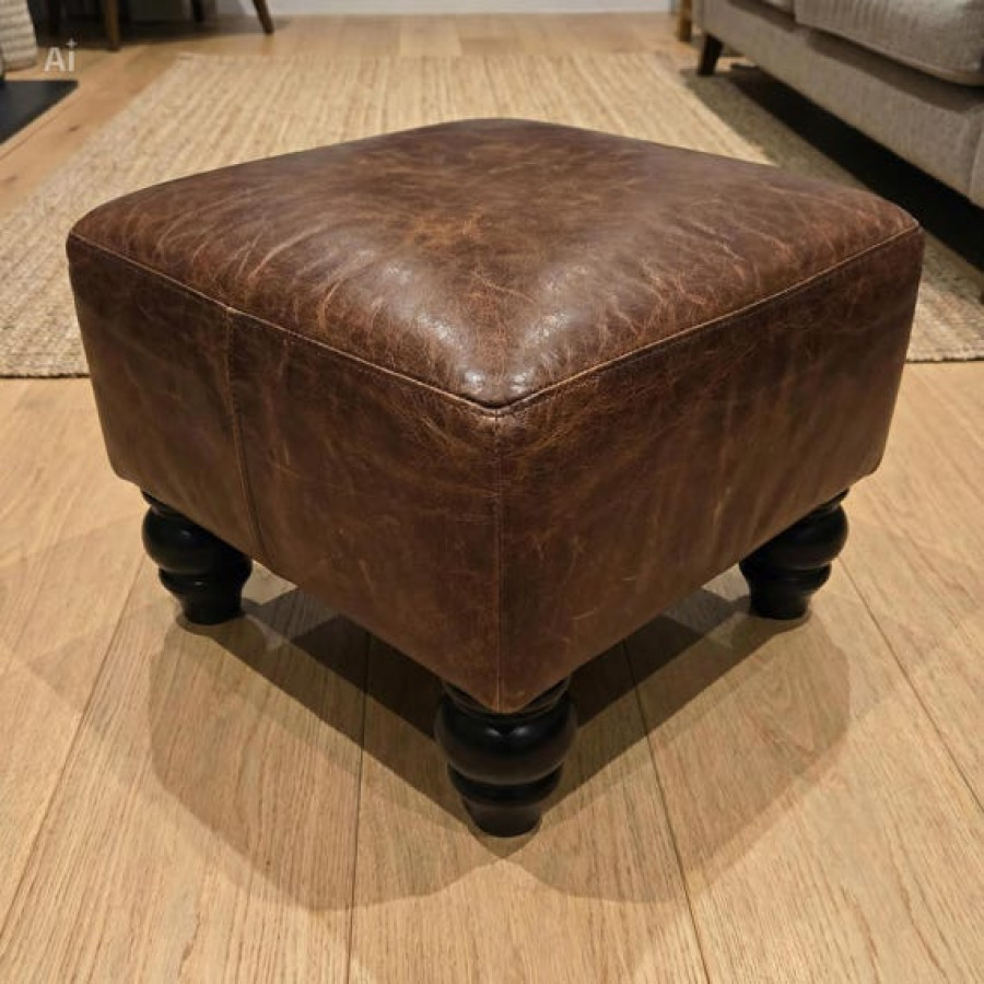 Set of 4 Round Black Furniture Legs for Footstools, Cabinets, Ottomans and Chairs 10