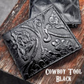 Cowboy Tool black genuine leather Vintage Bi-fold wallet - Available in various styles
