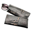 Texas Longhorn genuine leather sunglasses sleeve / Case